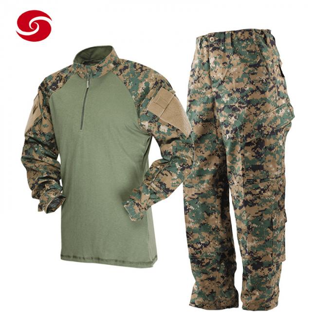 Vestito casuale della rana di combattimento della camicia del terreno boscoso del cammuffamento tattico di Digital per gli uomini nei militari